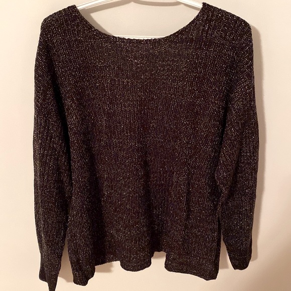 Reversible black sweater with silver thread - Picture 5 of 5